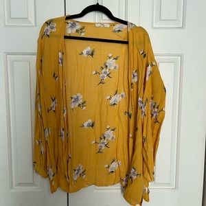 Aerie Floral Yellow Kimono